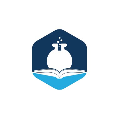 Kitap Laboratuvarı Logo Şablonu Tasarım Vektörü. Kitap Bilimi Logosu simgesi.