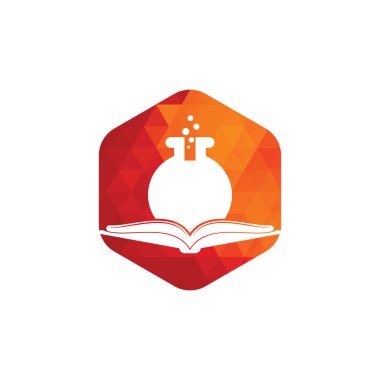 Kitap Laboratuvarı Logo Şablonu Tasarım Vektörü. Kitap Bilimi Logosu simgesi.