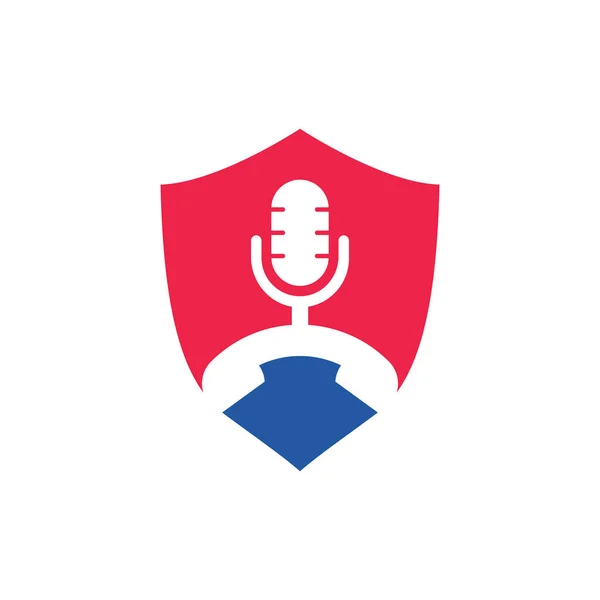 Виклик Елемента Дизайну Логотипу Піктограми Podcast Дизайн Логотипу Подкасту Телефону — стоковий вектор