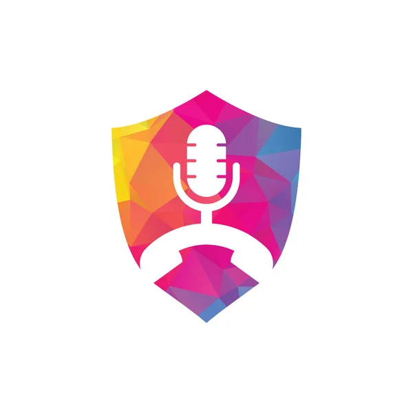 Hívja Podcast Icon Logo Design Element Telefonos Podcast Logó Kialakítása — Stock Vector