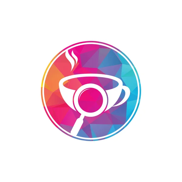 Rechercher Modèle Logo Café Vecteur Conception Modèle Logo Loupe Café — Image vectorielle
