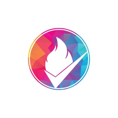 Ateşleme denetimi vektör logo tasarım şablonu. Ateş ve İşaretleme simgesi tasarımı.