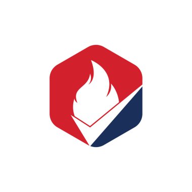 Ateşleme denetimi vektör logo tasarım şablonu. Ateş ve İşaretleme simgesi tasarımı.