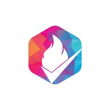 Ateşleme denetimi vektör logo tasarım şablonu. Ateş ve İşaretleme simgesi tasarımı.