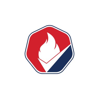 Ateşleme denetimi vektör logo tasarım şablonu. Ateş ve İşaretleme simgesi tasarımı.