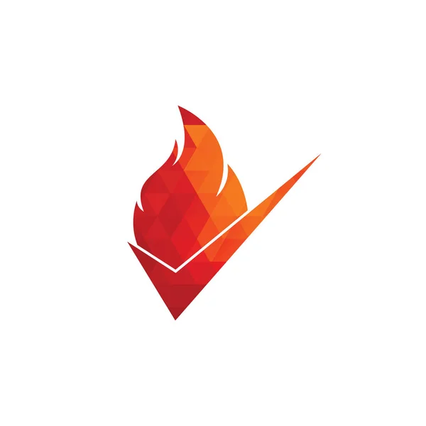 Modello Progettazione Del Logo Vettoriale Controllo Antincendio Design Icona Fuoco — Vettoriale Stock