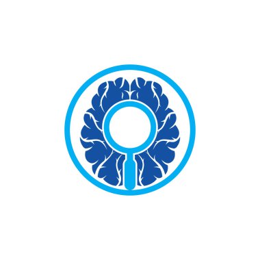 Beyin Logosu Şablonu Düz Tasarım Vektörünü Bul. Beyin logo tasarım simgesini ara.