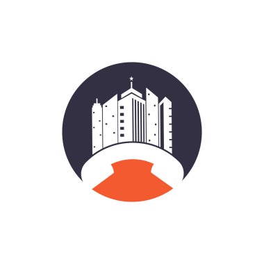 Şehir Çağrısı vektör logo tasarım şablonu. Telefon Şehri logosu tasarım kavramı.