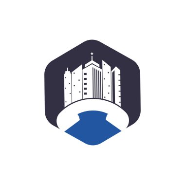Şehir Çağrısı vektör logo tasarım şablonu. Telefon Şehri logosu tasarım kavramı.