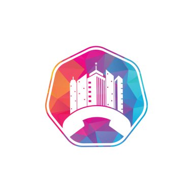 Şehir Çağrısı vektör logo tasarım şablonu. Telefon Şehri logosu tasarım kavramı.