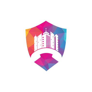 Şehir Çağrısı vektör logo tasarım şablonu. Telefon Şehri logosu tasarım kavramı.