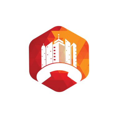 Şehir Çağrısı vektör logo tasarım şablonu. Telefon Şehri logosu tasarım kavramı.