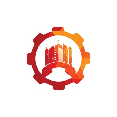 City Call vites şekilli konsept vektör logosu tasarım şablonu. Telefon Şehri logosu tasarım kavramı