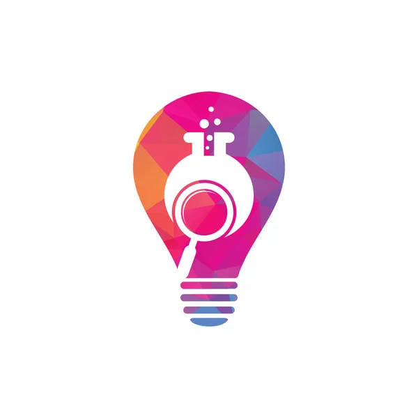 Suche Lampenform Konzept Logo Design Laborlogo Design Vektorvorlage Finden Labor — Stockvektor