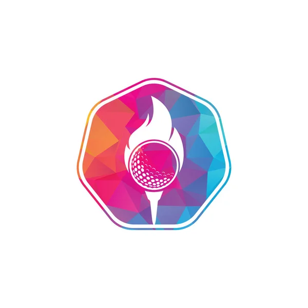 Golf Fuego Logo Plantilla Diseño Vector Icono Diseño Logotipo Bola — Vector de stock