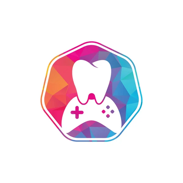 Dental Game Logo Icon Design Desenho Logotipo Vetor Dente Console —  Vetores de Stock