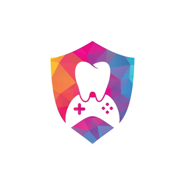 Дизайн Логотипа Dental Game Дизайн Векторного Логотипа Зубов Консолей — стоковый вектор