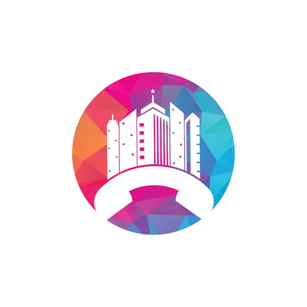 Wzór Logo Wektora City Call Telefon Miasto Logo Projekt Koncepcja — Wektor stockowy