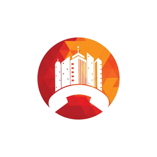 City Callベクトルロゴデザインテンプレート 電話市のロゴデザインコンセプト — ストックベクタ