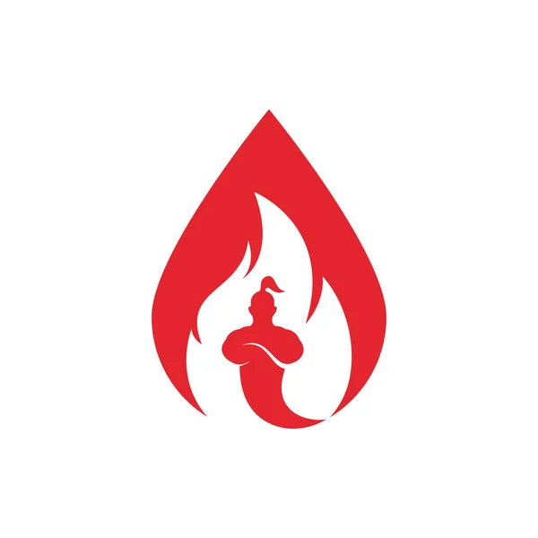 Fire Dżin Kropla Kształt Koncepcja Logo Szablon Projektu — Wektor stockowy