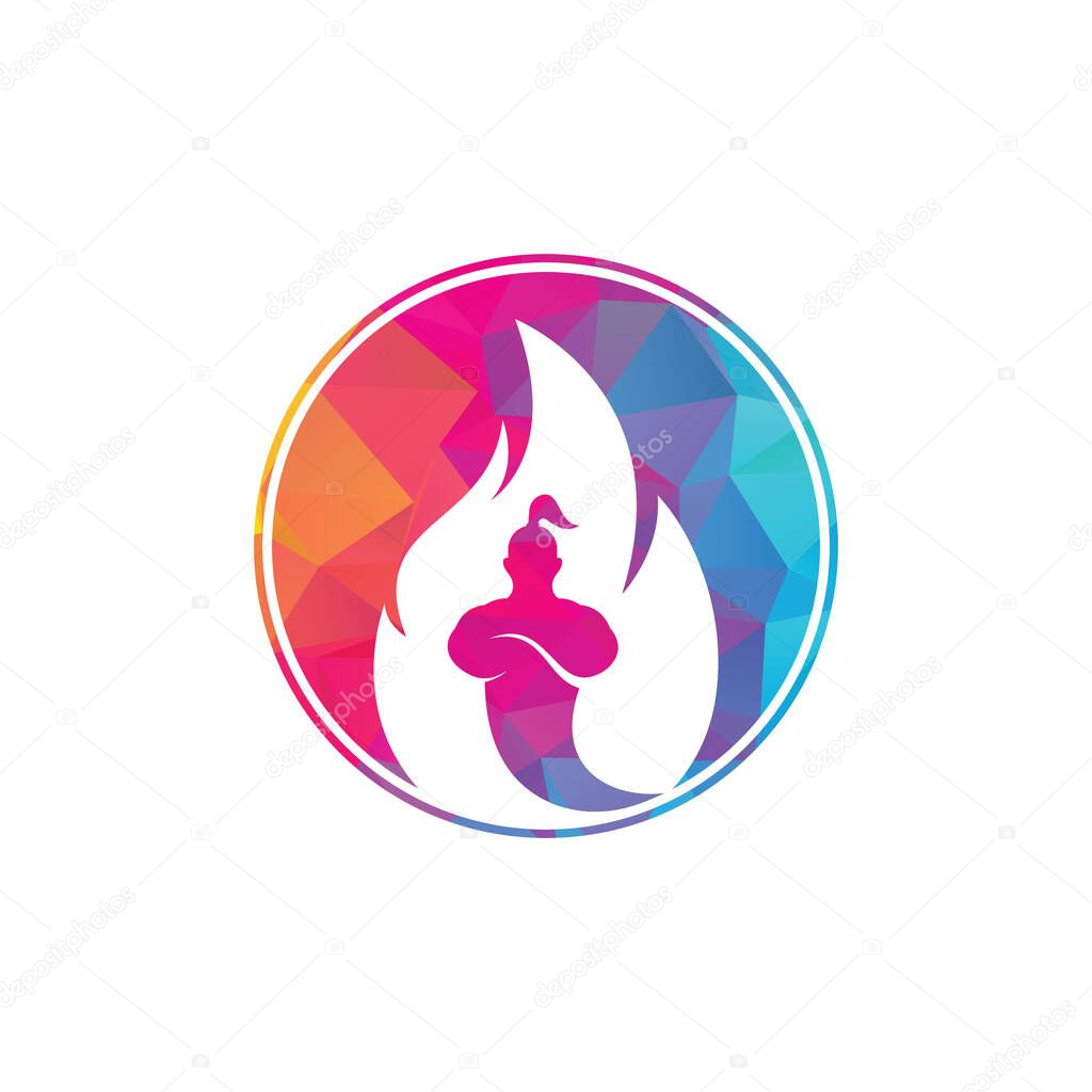 Fire genie logo design template.