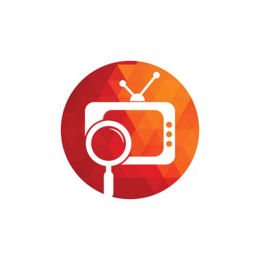 Kanal Logo Şablonu Tasarım Vektörünü Bul. Televizyon kanalı logo şablonu çizimi aranıyor. TV kanalı arama logo vektörü simgesi