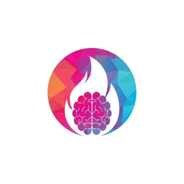 Projekt Logo Wektora Ognia Mózgu — Wektor stockowy