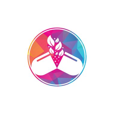 Bitkisel kapsül ilaç yaprağı logo taşıyıcı ikon illüstrasyon şablonu. Kapsül eczane tıbbi logo şablonu vektörü.