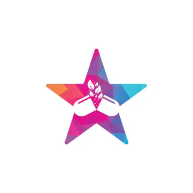 Bitkisel kapsül yıldız şekli logo vektör çizim şablonu. Kapsül eczane tıbbi logo şablonu vektörü.