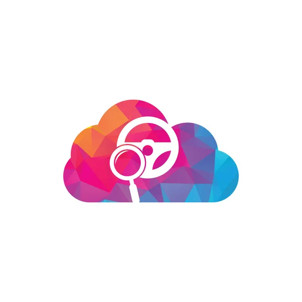 Suche Laufwerk Wolkenform Konzept Logo Vorlage Suche Laufwerk Logo Design — Stockvektor