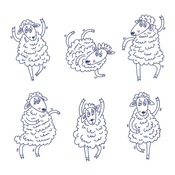 Schafe Neujahr Doodle Vektor — Stockvektor