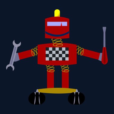 Kırmızı gülümseyen robot