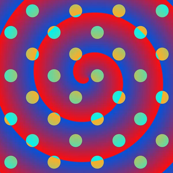 Spiraal polka dots gek achtergrond — Stockfoto