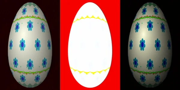 Three Easter eggs with clear space for adding text — Stock Photo, Image