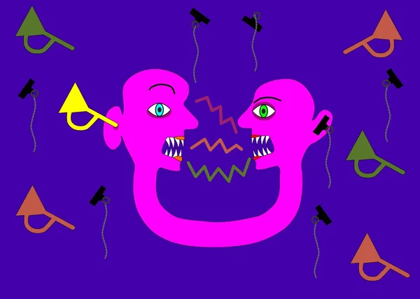 Pembe iki başlı kişi iletişim aykırı olarak