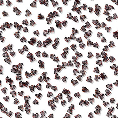 Beyaz arka plan üzerinde bileşik karanlık Kalpler