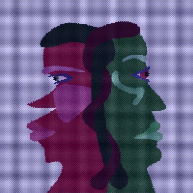 Kırmızı ve yeşil baş bir ileri ve bir geri izlerken ense erimiş.