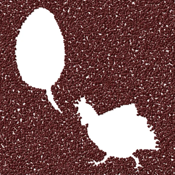 Silhouette of hen in generated coffee texture — Stock Photo, Image
