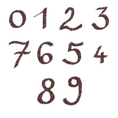 Kavrulmuş kahve çekirdekleri şablon sayısı