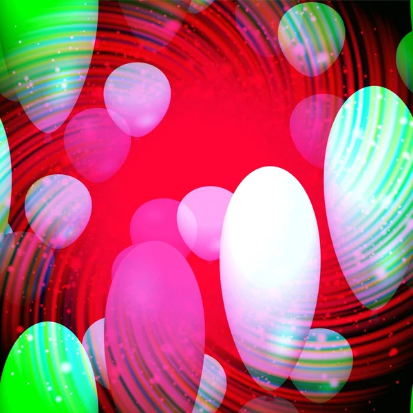 Renkli balonlar bir havai fişek ön