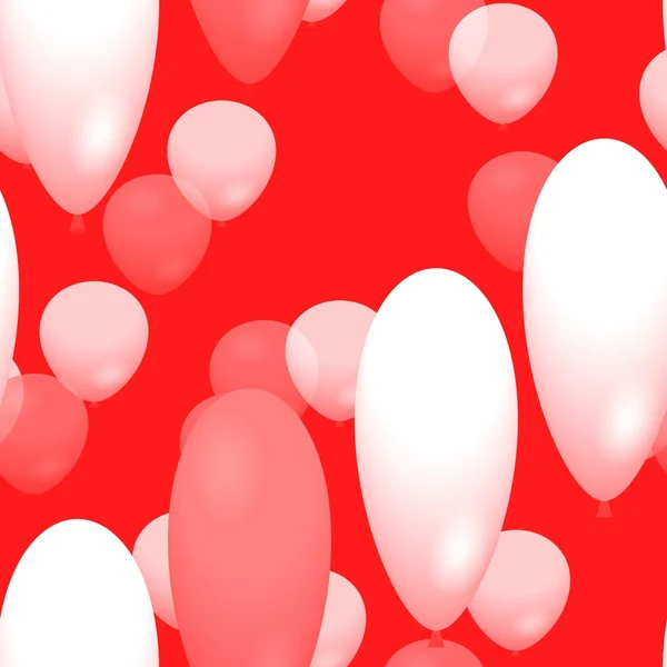 Vitt och rosa air ballonger på röd bakgrund — Stockfoto