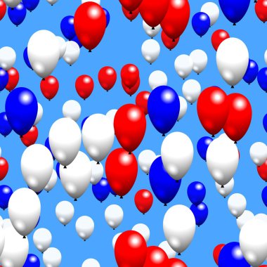 Kırmızı beyaz mavi parti hava balonu üzerinde sky