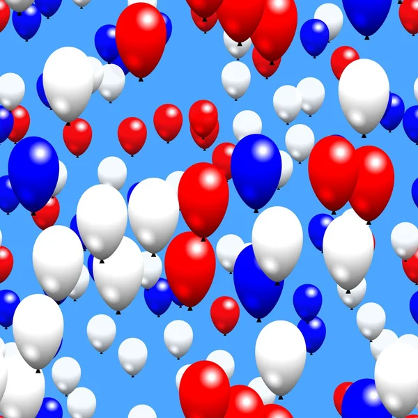 Red white blue party air balloons on sky — Stock Photo, Image