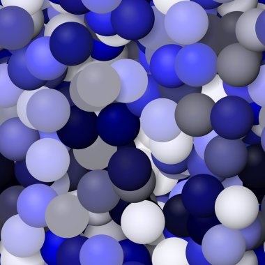 Kesintisiz mavi gri beyaz desen işlenmiş cam topları