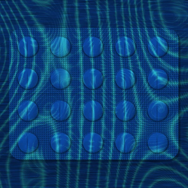 İçinde yatıştırıcı mavi hapları su yavaş akışının anımsatan ışık