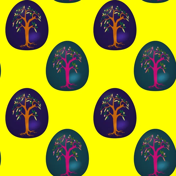 Seamless pattern with decorated Easter eggs — Stock Photo, Image