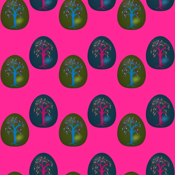 Seamless pattern with decorated Easter eggs — Stock Photo, Image