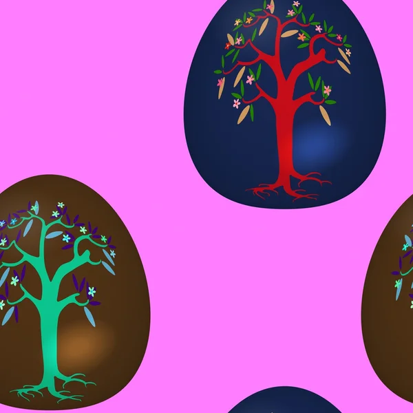 Seamless pattern with decorated Easter eggs — Stock Photo, Image