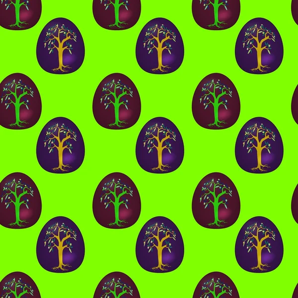 Seamless pattern with decorated Easter eggs — Stock Photo, Image