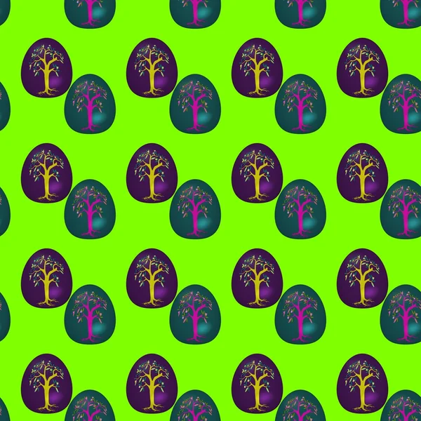 Seamless pattern with decorated Easter eggs — Stock Photo, Image